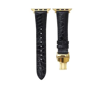 Luxury Fashion Genuine Leather Strap Adjustable 46mm 42mm 41mm Butterfly Buckle Metal Buckle Band for Apple S10 Smartwatch