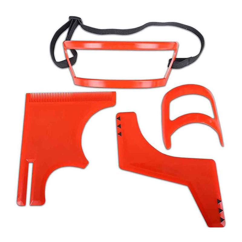 2/3/4Pcs Men Beard Hair Goatee Neckline Shaving Template Guide Haircut Kit Tool