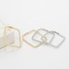 Women's Luxury Square Silver Ring Earrings