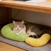 Niedriges Fragezeichenförmiges Katzenkissen, Weiches Haustier-Nackenkissen für Katzen, Ergonomische Halswirbelstütze Haustierbettmatte, Plüsch-Katzenkissen mit PP-Baumwolle
