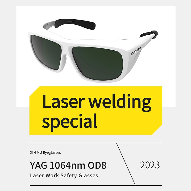 Laser de mare putere clasa 4 180-500 și 750-1400nm OD8 Ochelari de protecție pentru sudură, ochelari de protecție cu infraroșu pentru tăierea metalelor CNC