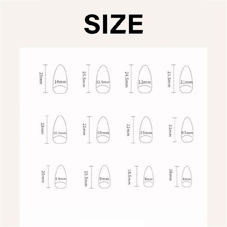 24 Pcs Valentines Day Stick On Nail Heart Full Cover False Nail Almond Press On Nail Manicures Supplies for Winter