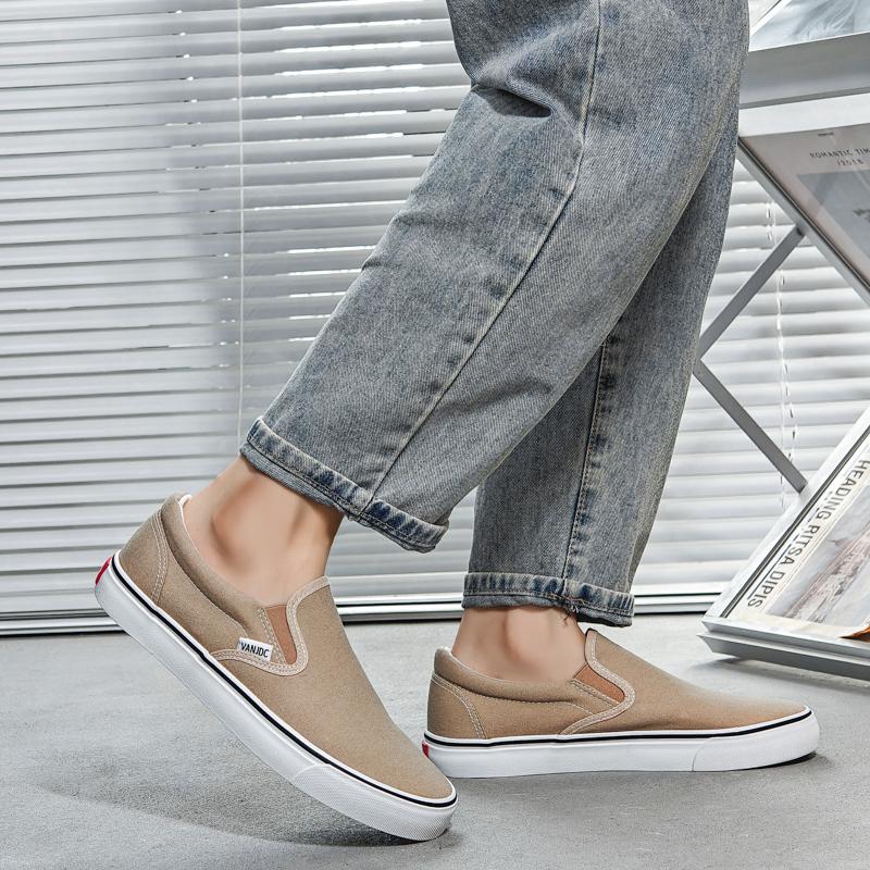 Couple Set Flat Bottom Rubber Sole Comfortable Sneakers Spring New Men's Style Casual Canvas Slip-On Breathable Couple's Shoes