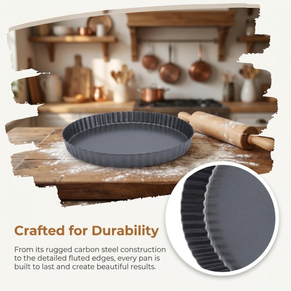 Removable Bottom Carbon Steel Bakeware Carbon Steel Nonstick Bakeware Pizza Tart Quiche Pie