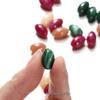 Multicolor Acrylic Imitation Jade Oval Beads, Large Rice-shaped Design