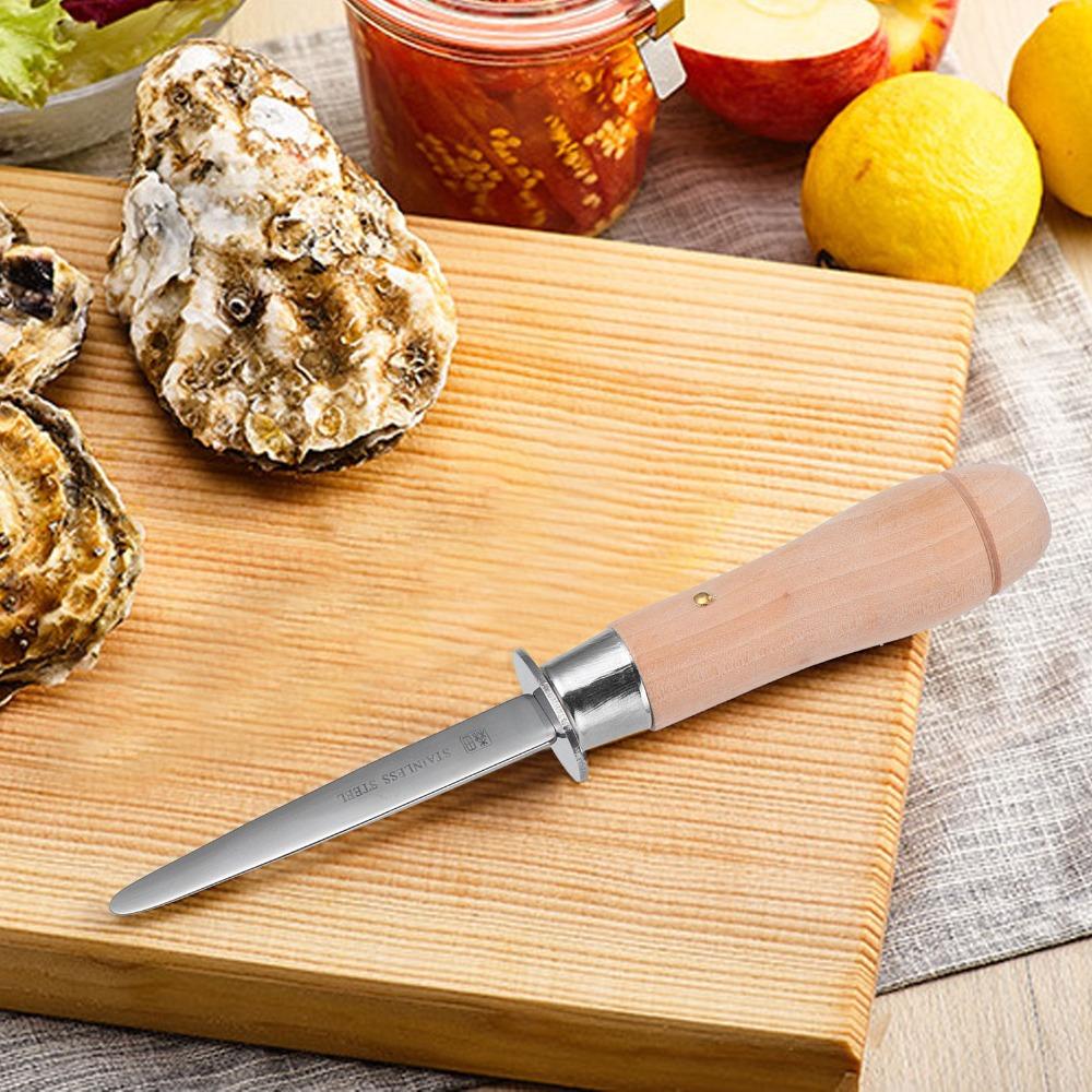 Stainless Steel Oyster Knifes Wear‑Resistance Long Handle Oyster Shucker Multifunctional Workmanship Seafood Opener