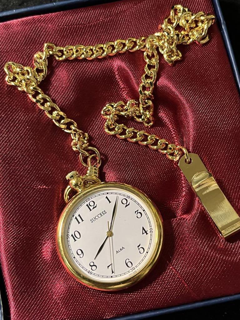 [USED] Fully functional SEIKO ALBA Success vintage gold-plated pocket watch
