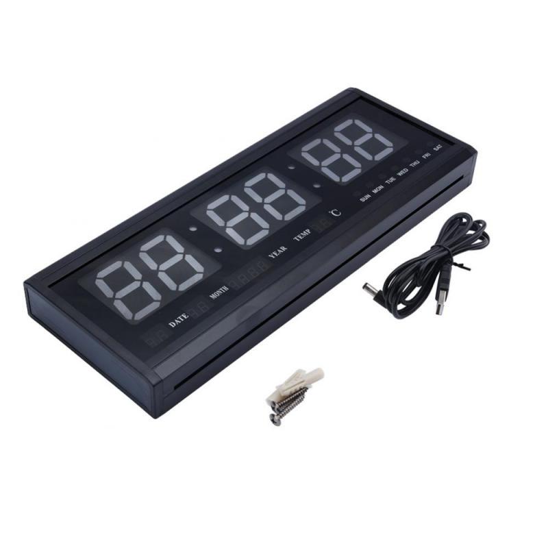 Large Digital Big Jumbo LED Wall Timer Alarm Battery Clock With