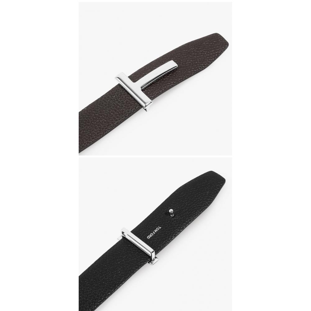 Tom Ford Silver T Logo Buckle Reversible belT Tb224 Lcl236s