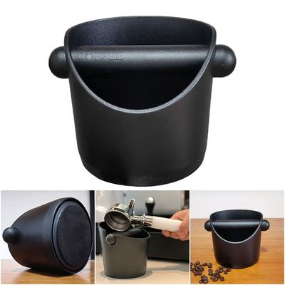 Coffee Knock Box Shock-Absorbent Espresso Dump Bin Anti-slip Espresso Knock Box with Removable Knock Bar Grind Waste Bin
