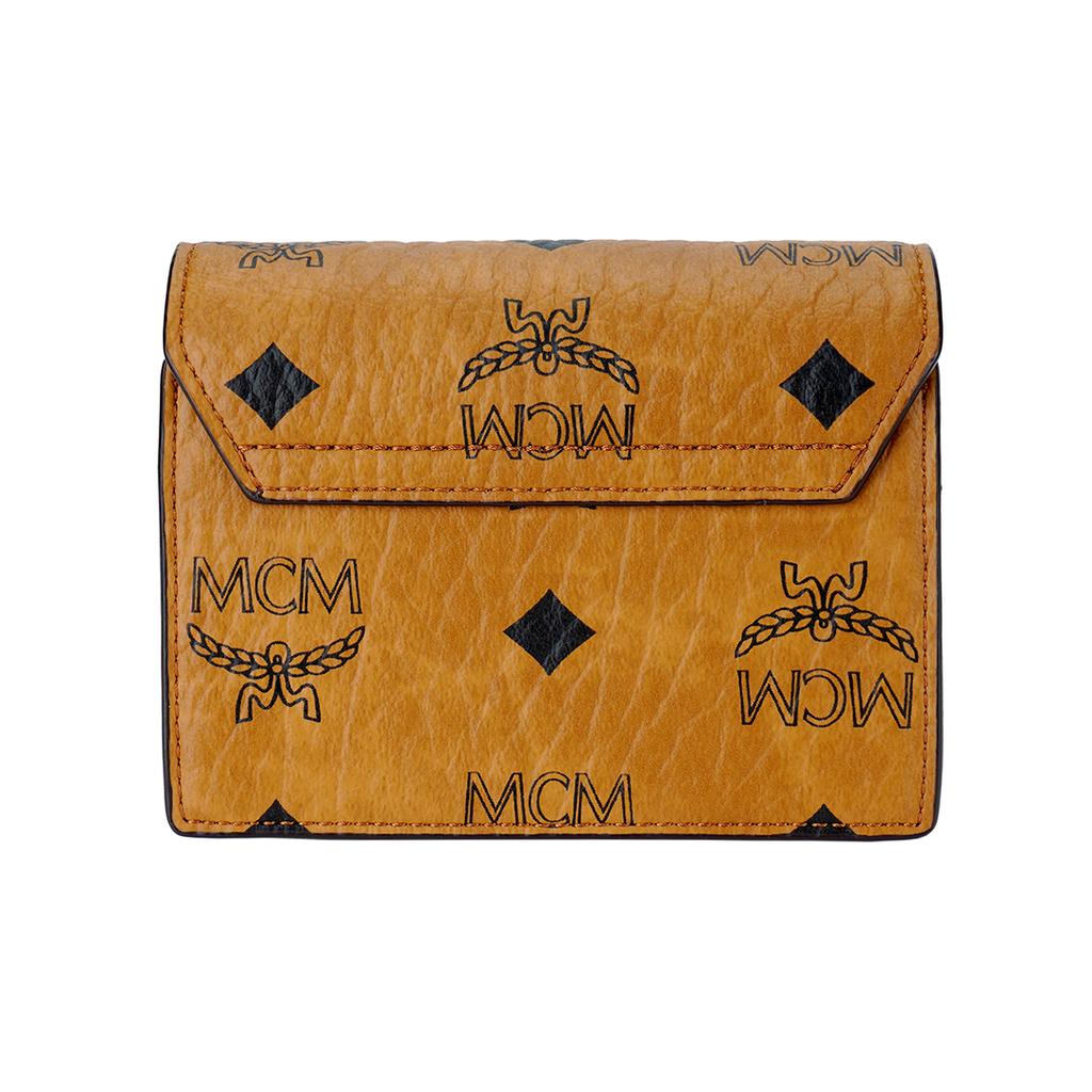 MCM Tracy Removable Chain Shoulder Strap Printed Coated Canvas Mini Crossbody Wallet Women crossbody bag Cognac MYADAXT01CO001