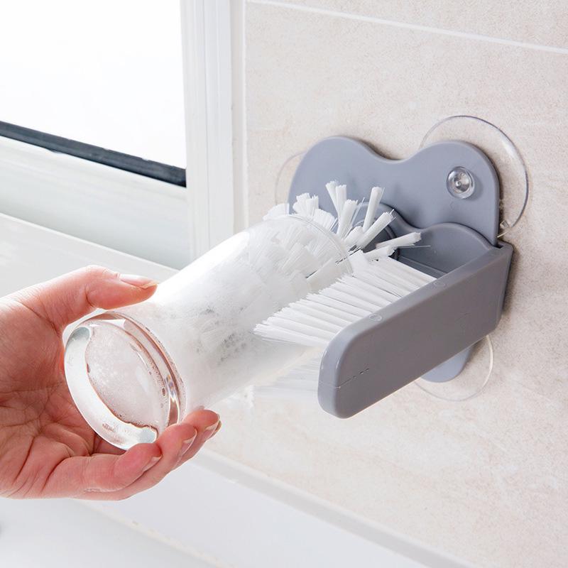 Spülbecken Saugnapf Glasreiniger Tasse Basis Reinigungsflasche Glasbürste Spülbeckenständer Schrubber Wasserbecher Tasse Weinflaschenreiniger Bürste