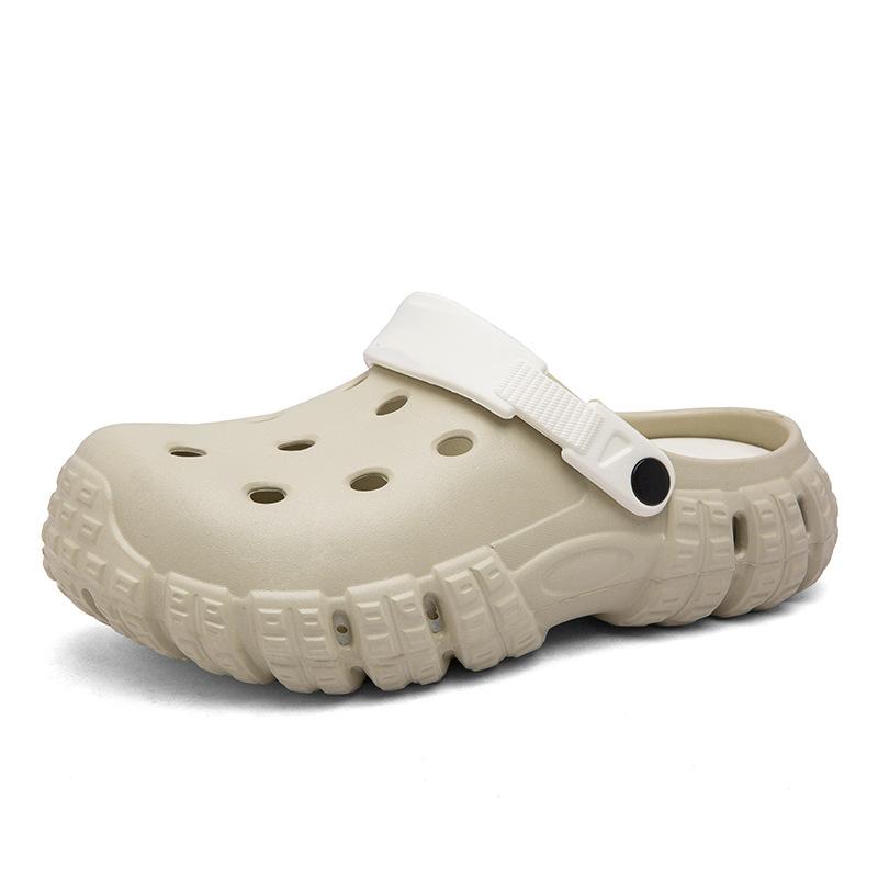 

Удобная обувь для родителей и детей, модные повседневные тапочки с сумкой на голову, мужские дышащие нескользящие пляжные сандалии 44/45 абрикосовый