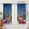 2pcs,2D Plane Printing Popular Curtain Panels Christmas Trees1 (2) Durable Polyester (without Rod) Decorations For Home Perfect