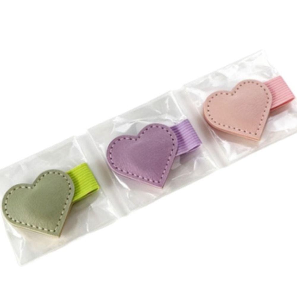 Cute Design Heart-Shaped Book Marks with Pen Holder Reading Gifts Magnetic Leather Bookmarks  Girls