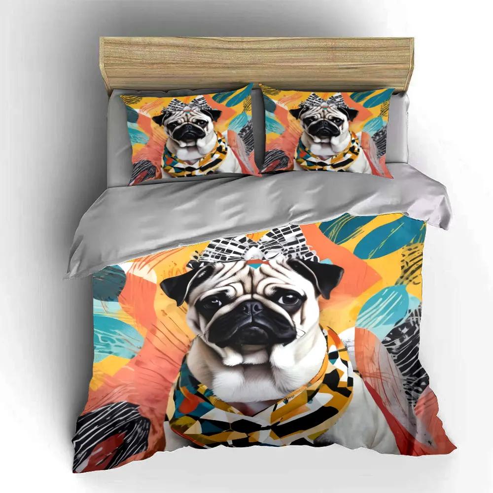Colorful Pattern Pet Accessories Set Soft Comfortable Duvet Cover Bedding Set Included 1*Duvet Cover & 2*Pillowcases Gift