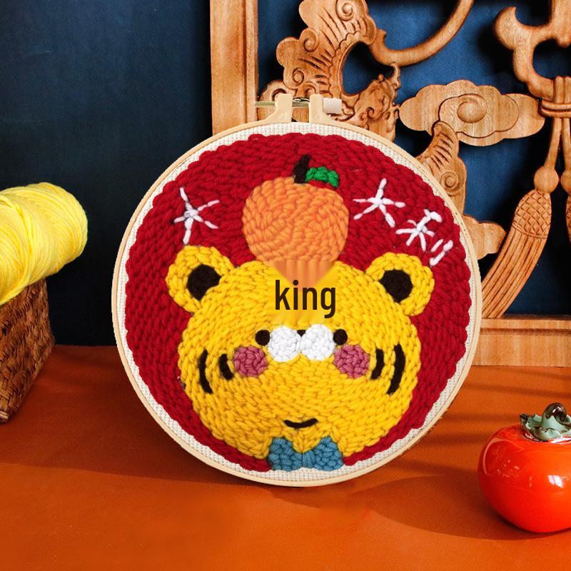 Russian Punch Needle DIY Kit: Handmade Wool Base for Fun Embroidery Projects