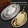 European Style Gold Oval Steaming Fish Plate