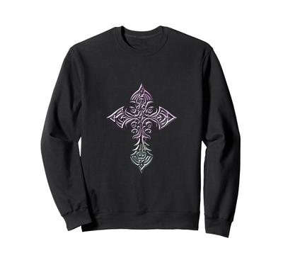 Gothic Cross Minimal Y2K Sweatshirt