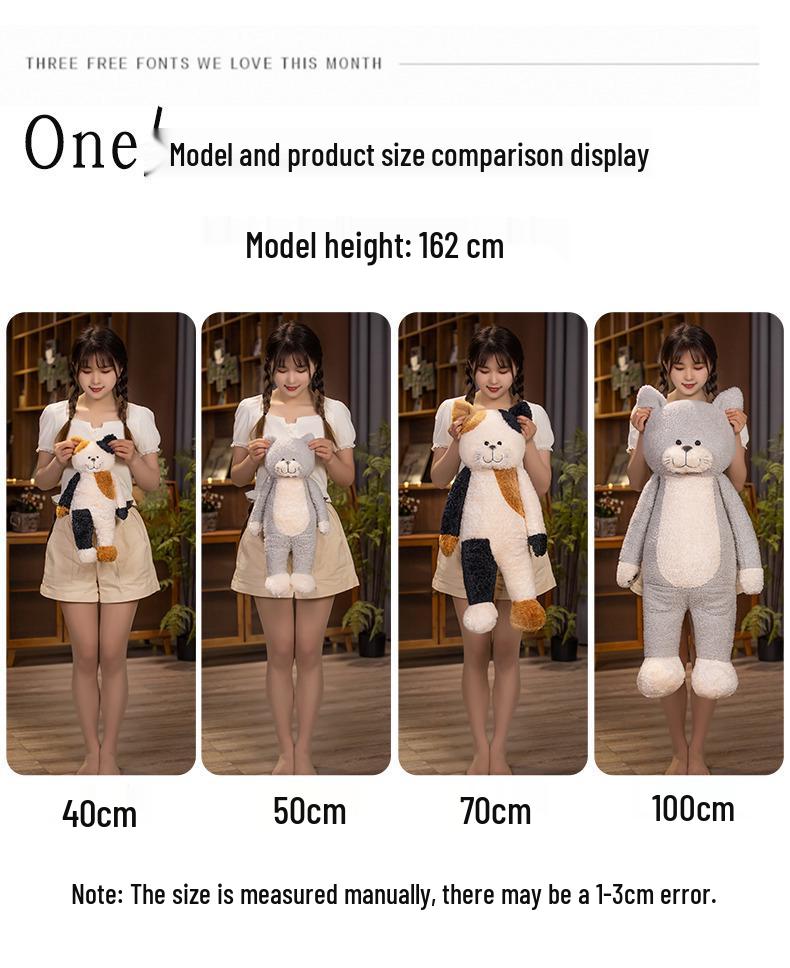 Calico Cat Plush Toy: Cozy Kitten Pillow for Kids' Comfort & Girls' Gift