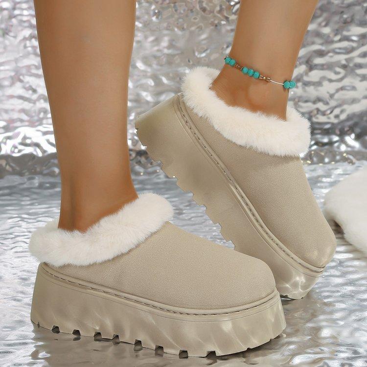 

Хлопковые тапочки большого размера на толстой подошве, женские новые зимние бархатные утолщенные теплые ретро-сапоги для снега 42