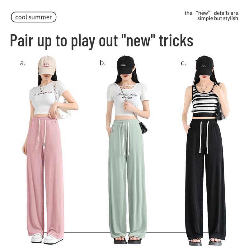 MJ Style Women's Pleated Straight-Leg Cooling Casual Pants