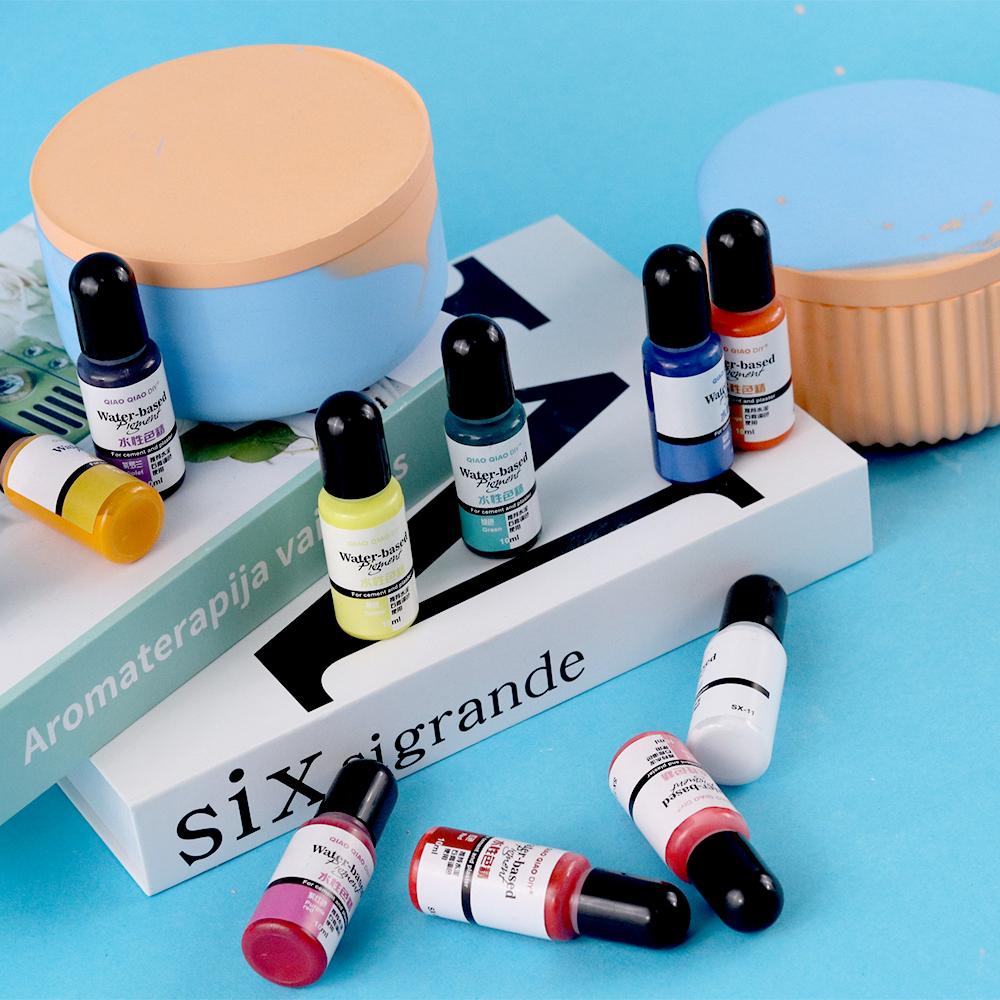 12 Colors 10ml Gypsum Cement Pigment Liquid Dyeing Handmade Plaster Craft Making Concentrate Coloring Dye Gypsum Powder Color