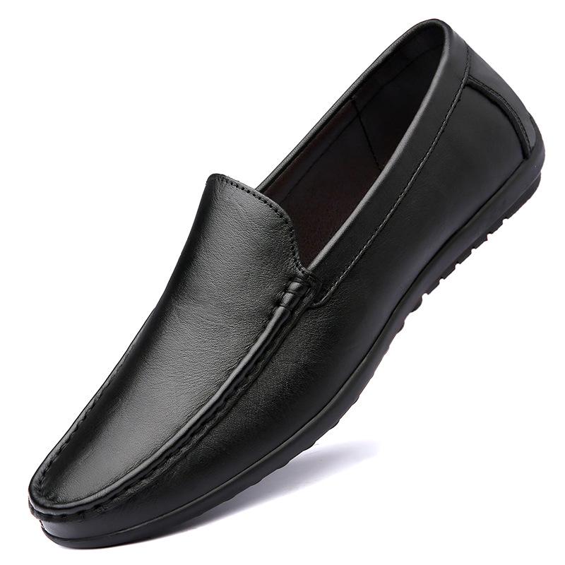 Men s Large Soft Sole Leather Slip-On Business Casual Shoes - Breathable & Comfortable Driving Loafers 40