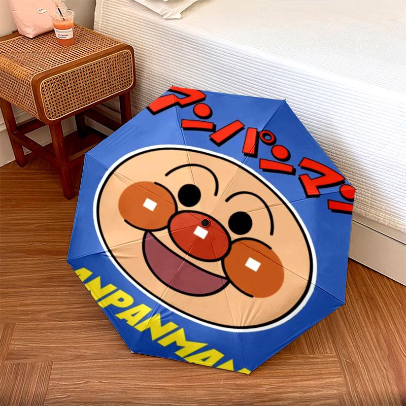 Anpanman Theme Folding Umbrella Waterproof Windproof Umbrella Kids Cartoon Umbrella for Outdoor Daily Use