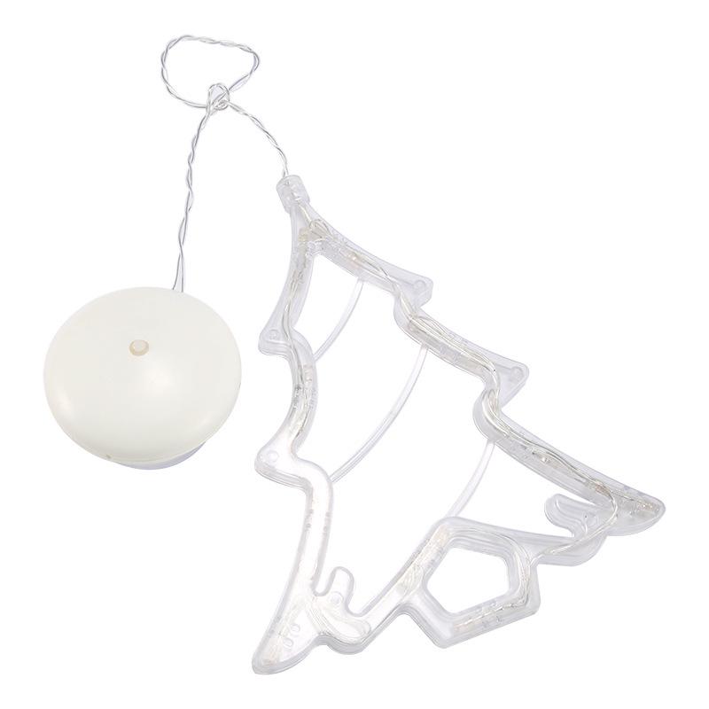 LED Christmas Suction Cup Star Bell Snowman Window Hanging Lights Ornament