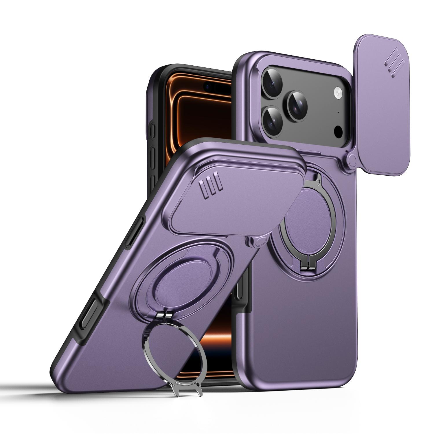 

Бронированный противоударный чехол-подставка с магнитным кольцом для iPhone 17 Pro Max 17Pro Air оранжевый Крышка с защитой для камеры iPhone Air фиолетовый