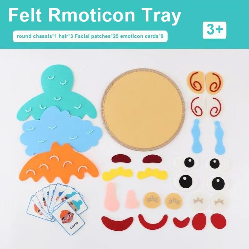 Felt Children Diy Expression Stickers Toys Kindergarten Toy Stickers Facial Features Change Montessori Expression Education Toys
