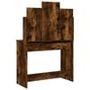 Makeup Table with Mirror Smoked Oak 96 X 39 X 142 Cm