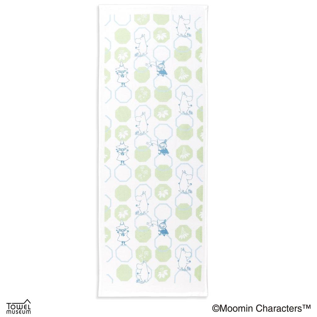 Museu da Toalha Tenugui Feito em 34 x 90 Toalha Moomin, Japão, 100% Algodão, Aprox. cm, Sonho, Verde, 47-0192120