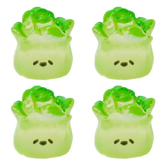 4Pcs Mini Resin Vegetable Figurines Cute Car Dashboard Decor, Adhesive Mounted Resin Car Interior Decorations for Women, Mini Dashboard Ornaments