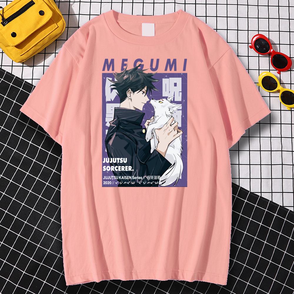 Pánské tričko Megumi Fushiguro Jujutsu Kaisen Ležérní top s krátkým rukávem a kulatým výstřihem Nová móda Měkké Harajuku Dámská trička