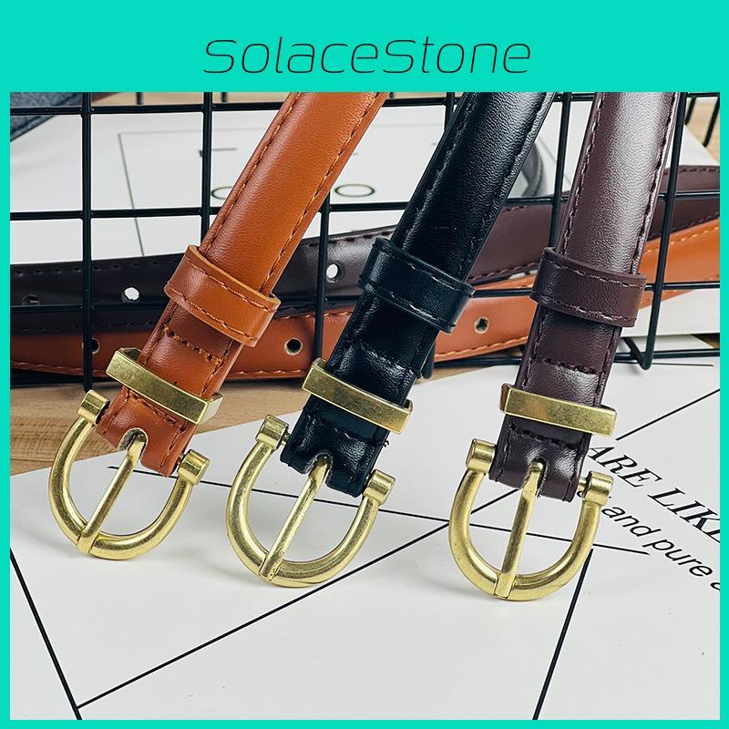 Thin Womens Vintage Waistband For Jeans With Slim Width And Classic Buckle Pin