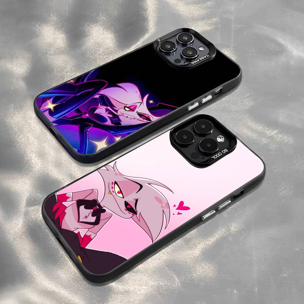H-Hazbin A-Angel Dust Phone Case For iPhone 17,16,15,14,13,12,11 Plus,Pro Max,XS,Colorful Silver Phone Case Funda Cover