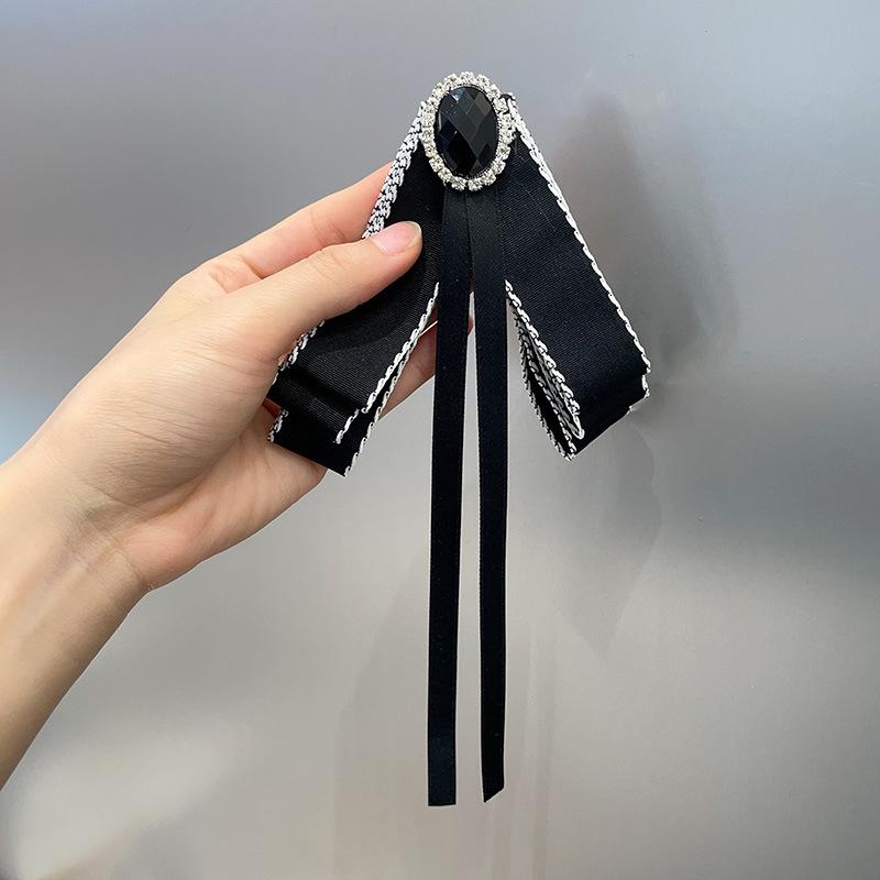 

Изысканная брошь-корсаж в виде галстука-бабочки, женская траурная брошь, булавки для воротника пиджака/рубашки, аксессуары, ювелирные изделия для галстука чёрный