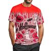 Men's Halloween Printed Round Neck Raglan Short Sleeve Top T-Shirt