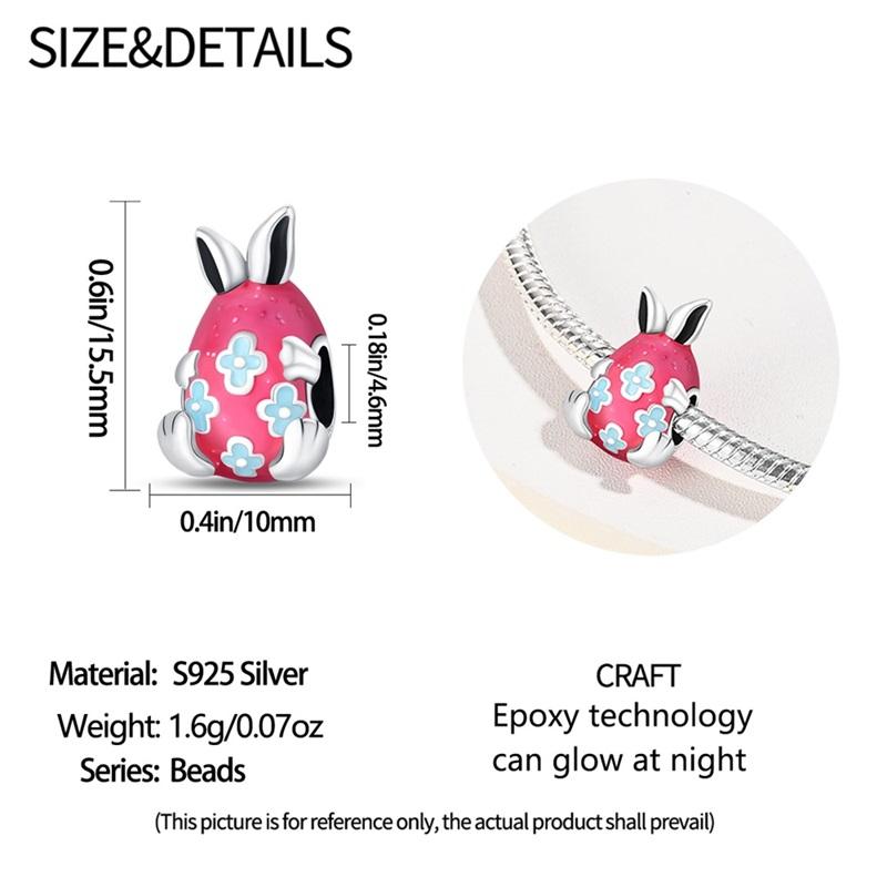 Pink Crown Perfume Bottle Copper Metal Easter Egg Charm Bead Components Bead Components Compatible With Authentic Original Brand Bracelets High