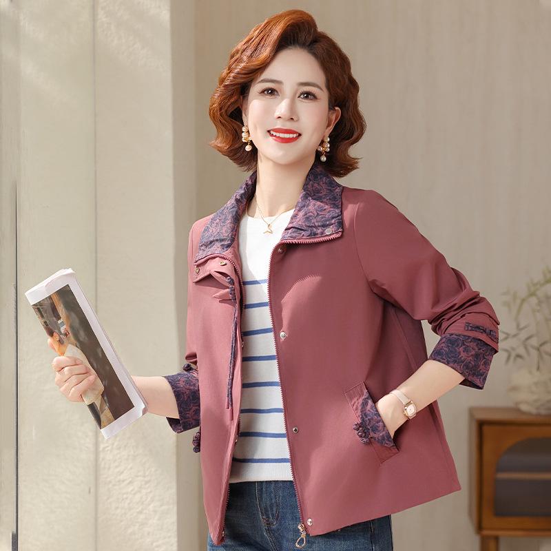 

Mom s 2026 Stylish Spring Jacket for Women: Fashionable Outerwear for Middle-aged & Elderly XL (80-95 lbs)