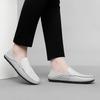 2025 Designer Weiße Slipper Herren Handgefertigt Echtes Leder Herren Freizeitschuhe Slip-on Weiche Flats Herren Mokassins Herren Fahrschuhe