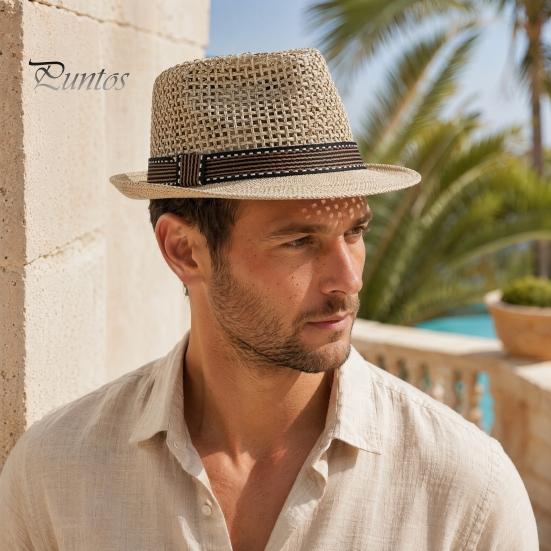 Mesh Woven Hat Wide Brim Sun Hat, Hollow Breathable Jazz UV Outdoor Protection Air Circulation for Activities Beach Travel Golf