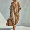 Multi-pocket Harlan Pants Tied Feet European and American V-neck Onesie Loose Khaki Woven