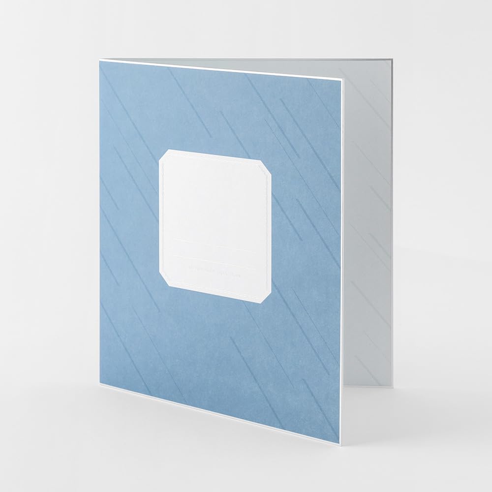 Midori Colored Foldable In with Sticker and Navy 33285006 Paper, Half, Envelope, Semi-Transparent, Blue,