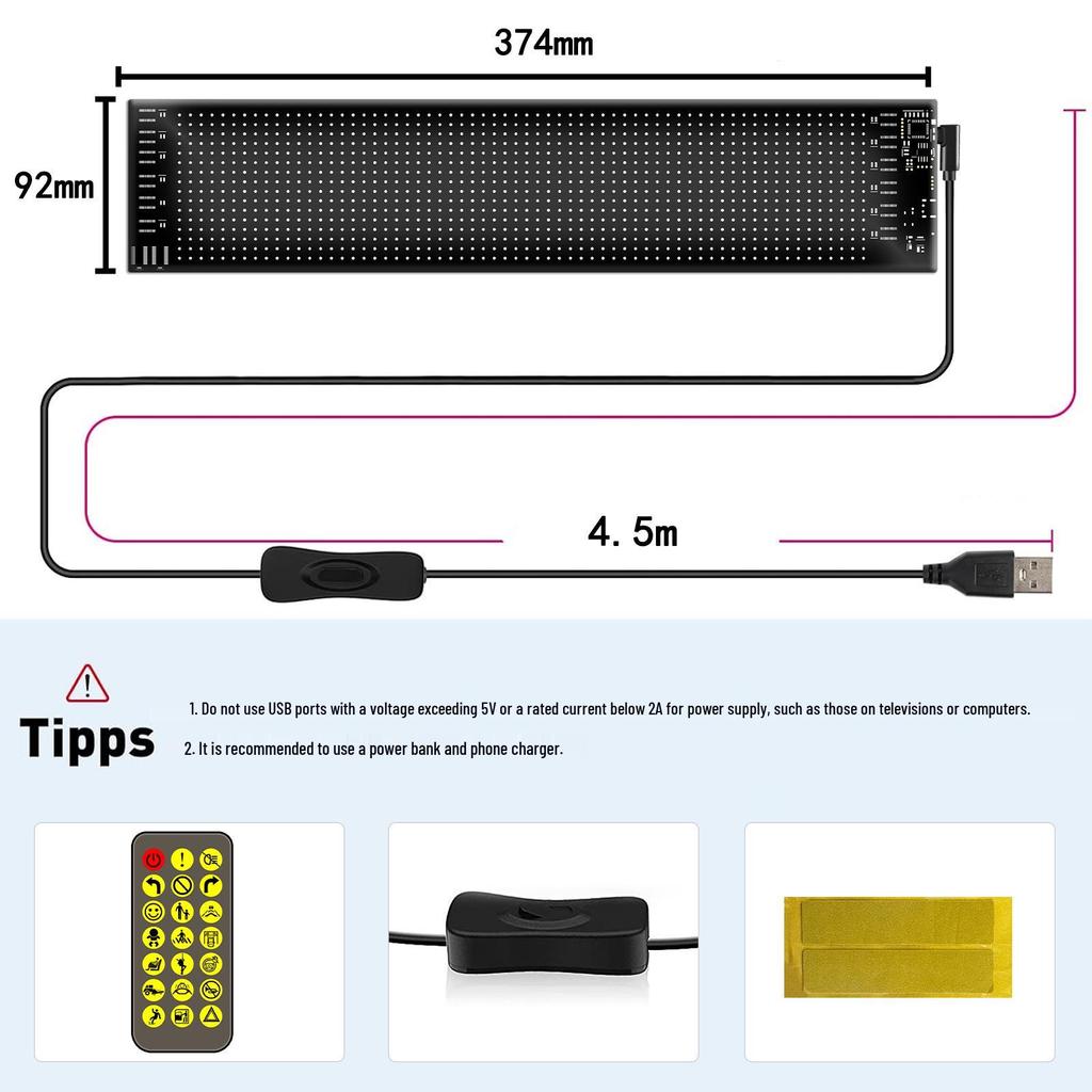 Bluetooth Controlled LED HD Flexible Advertising Display for Shopfronts