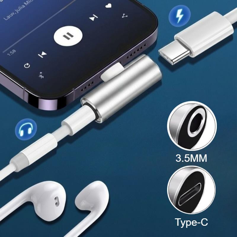 Type-C to 3.5mm Audio Adapter, Analog Signal Earphone Aux Jack Converter Cable for Smartphone Headphone Audio Connection