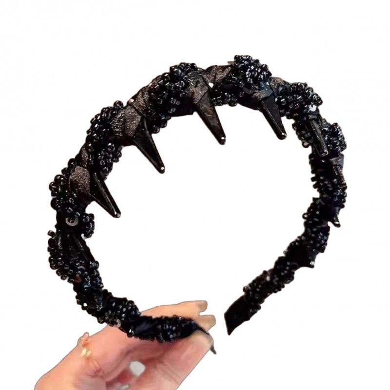 Parisian Princess 2026 Women's Elegant Beaded Headband - French Style Light Luxury Hair Accessory