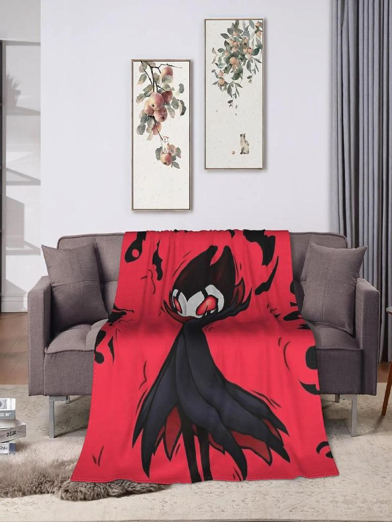 Hollow Knight Themed Flannel Blanket Warm Winter Throw for Couch Sofa Bed Aesthetic Cover for Girls and Boys